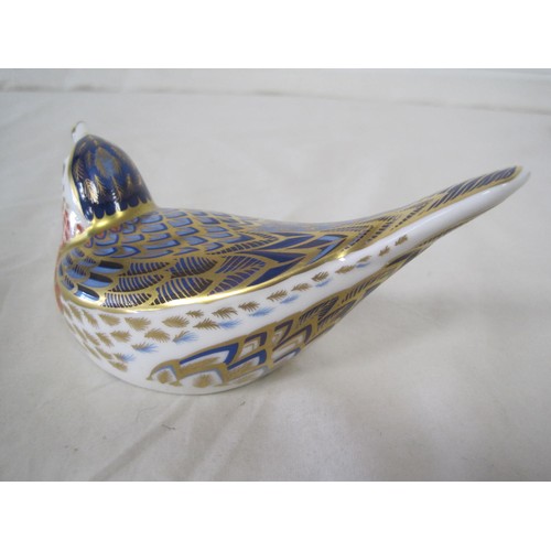 1 - A Royal Crown Derby Bluebird with gold stopper, unboxed but in excellent order