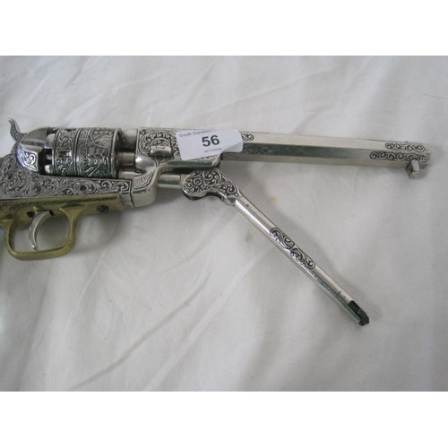 56 - A replica 1851 Colt Navy with decorated chromed finish and white grips, in very good order, likely b... 