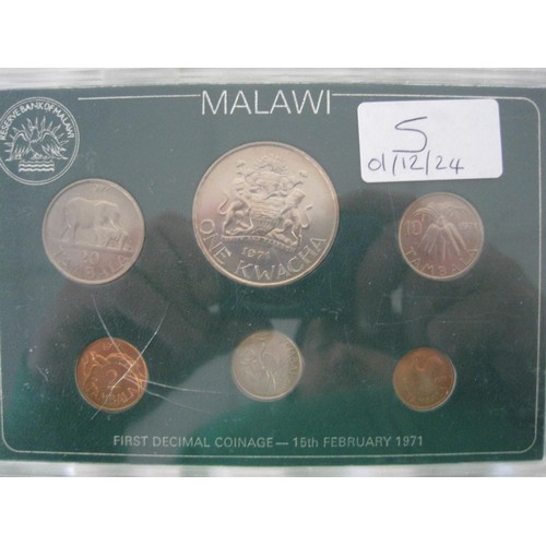 5 - Selection Of Mixed Coinage And a Malawi First Decimal Coinage Case Displaying Six Coins.