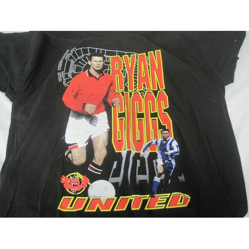 21 - Two vintage Manchester United t-shirts - Ryan Giggs and Eric Cantona. Each size L and with Stars & S... 