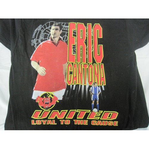 21 - Two vintage Manchester United t-shirts - Ryan Giggs and Eric Cantona. Each size L and with Stars & S... 