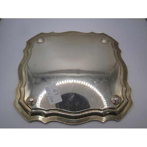 69 - A heavy sterling silver tray, approx weight 414g, hallmarked for Birmingham 1926 by Alexander Clarke... 