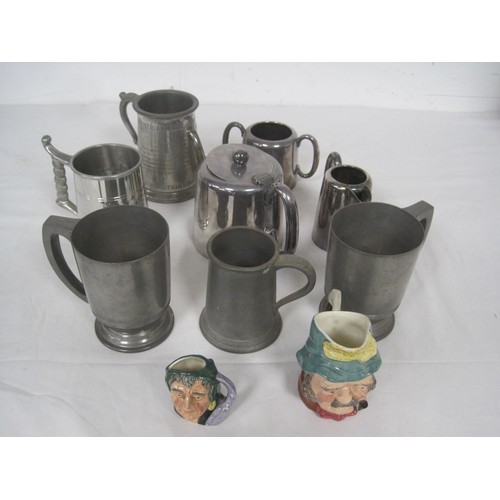 294 - Various pewter tankards, including RAF Bomber Command commemorative, a Walker & Hall electroplated t... 