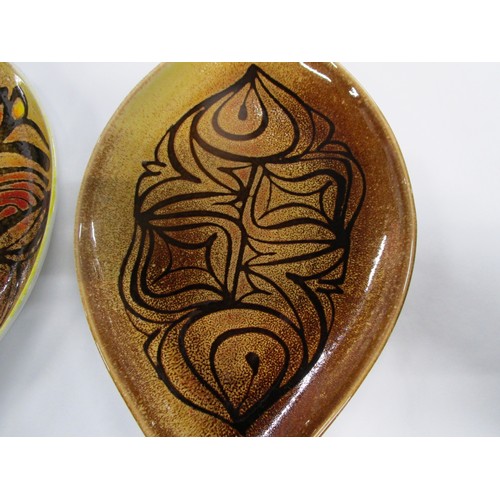 15 - Poole Pottery Aegean shape 91 spear dishes both in perfect condition  purchased by the vendor direct... 