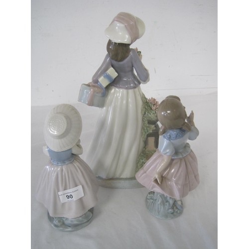 90 - Two pieces of Nao  and  a Nadal Lady figurine