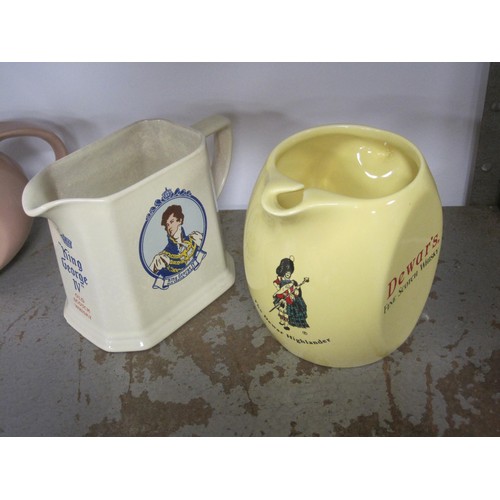 79 - Four whisky advertising jugs - (1) Hancock, Corfield and Waller ltd Grant's Standfast Scotch Whisky,... 