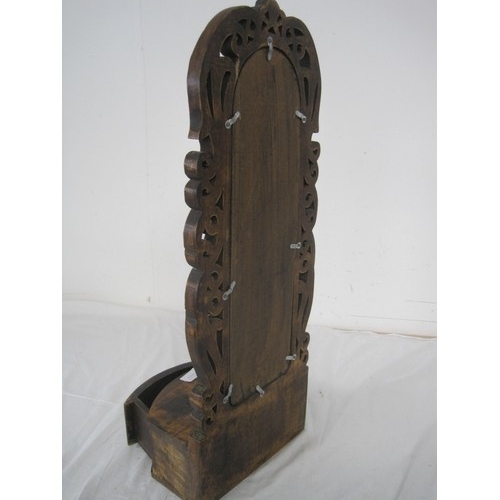 84 - Dark wood dressing table mirror with drawer (approx height 23in)