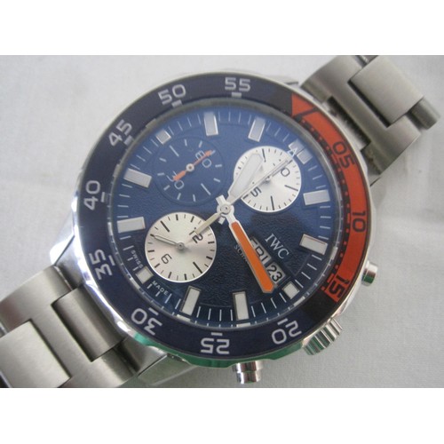 7 - An International Watch Co Schaffhausen Aquatimer Chronograph gentleman's Diver's wristwatch, serial ... 