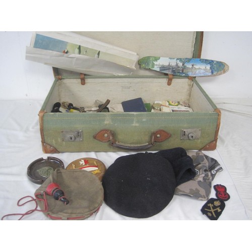 28 - An interesting assortment of Royal Navy related ephemera contained in a small leather case, includin... 