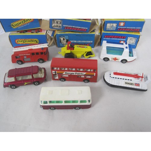 36 - 7 1970s Matchbox Superfast die cast models in original boxes comprising #12 Setra Coach near mint; #... 