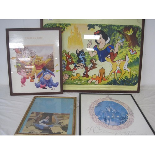 220 - Four framed and glazed Walt Disney theme prints including Snow White (the largest 63cm x 84cm) and B... 