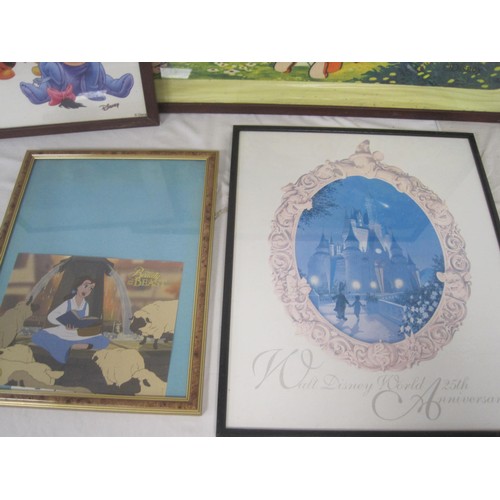 220 - Four framed and glazed Walt Disney theme prints including Snow White (the largest 63cm x 84cm) and B... 