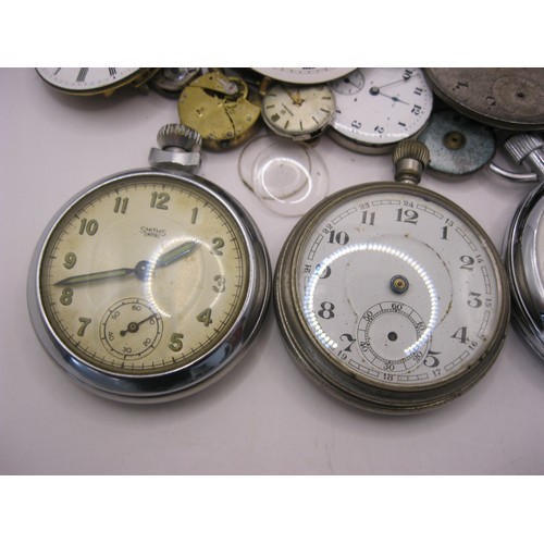 78 - A bag of watch parts together with a mechanical stopwatch marked Sekonda 16 jewels USSR (appears to ... 