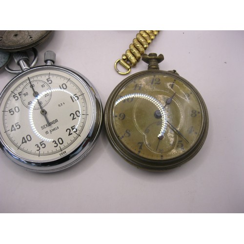 78 - A bag of watch parts together with a mechanical stopwatch marked Sekonda 16 jewels USSR (appears to ... 