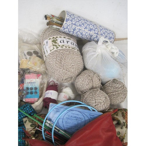 155 - 2 bags of assorted knitting and sewing items