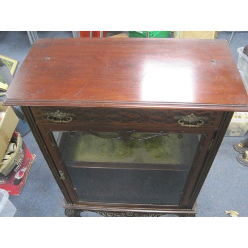 198 - A mid- to late-Victorian display cabinet, glazed, in good order