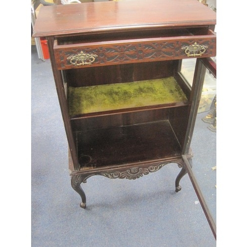 198 - A mid- to late-Victorian display cabinet, glazed, in good order