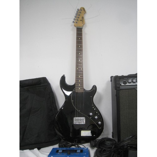 178 - A Line 6 Amplifier, Guitar, Keyboard + accessories, all leads plus a box of music books and guides, ... 