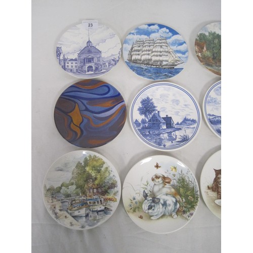 23 - Thirteen Poole Pottery collectors plates, each about 15cm (6