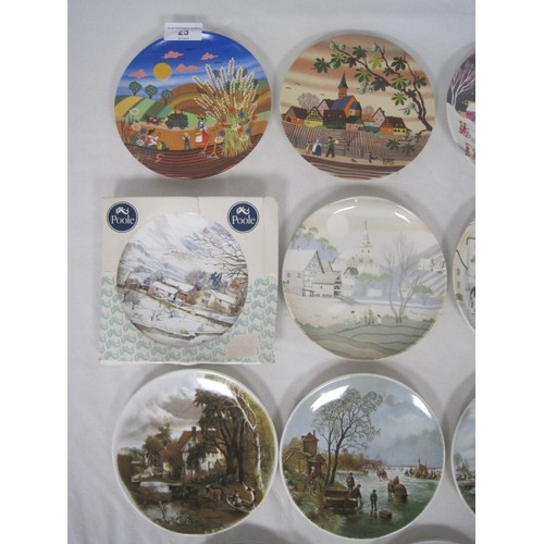 25 - Fifteen Poole Pottery collectors plates, about 15cm (6