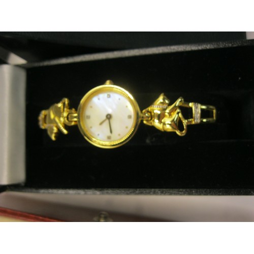 303 - Five assorted ladies fashion quartz wristwatches, including Pelex (in presentation box with intercha... 