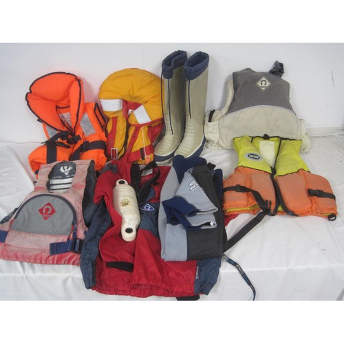 309 - Selection Of Buoyancy Aids. One Gull Wet Suit. One Double Eye Fender. One Pair Of Rubber Plastimo Bo... 