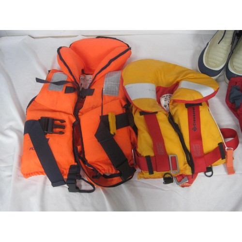 309 - Selection Of Buoyancy Aids. One Gull Wet Suit. One Double Eye Fender. One Pair Of Rubber Plastimo Bo... 