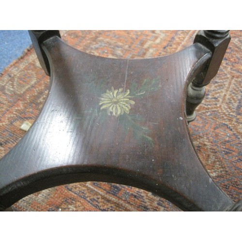 324 - An small antique stand or wine table of octagonal form with undershelf, the undershelf featuring a h... 