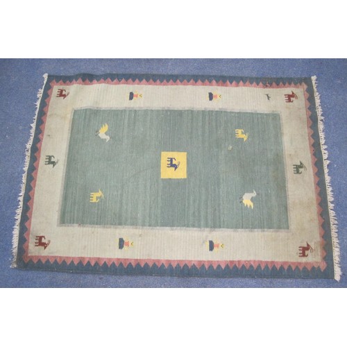 362 - Three rugs - (1) traditional Americas style, 123cm x 172cm, a/f grubby. (2) a foliate pattern rug 14... 