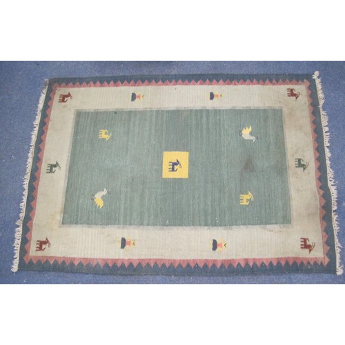 362 - Three rugs - (1) traditional Americas style, 123cm x 172cm, a/f grubby. (2) a foliate pattern rug 14... 