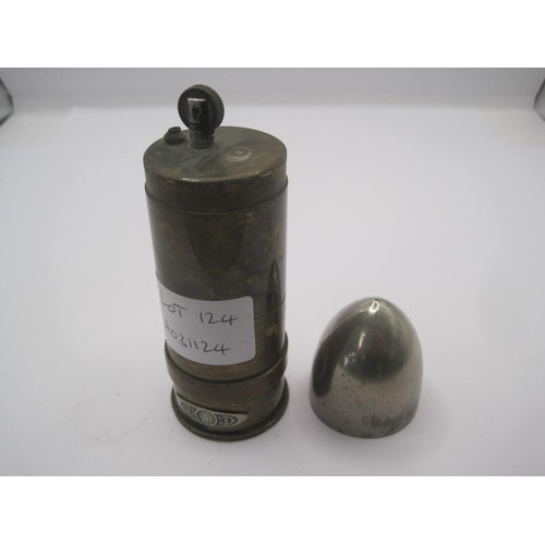 364 - A trench art bullet lighter, height 11cm