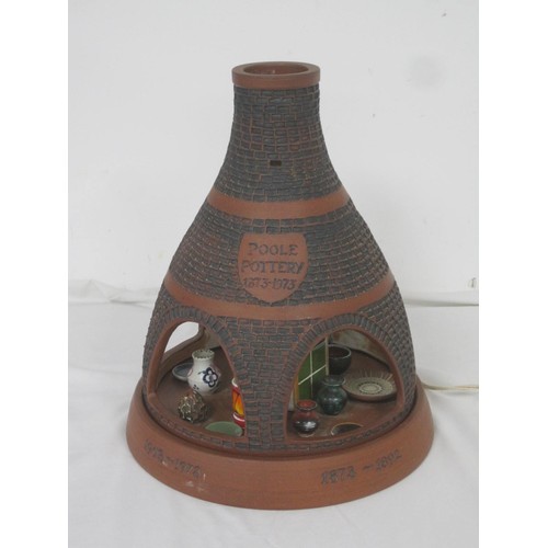 42 - Poole Pottery, Guy Sydenham Kiln Lamp base with many mini examples of Poole Pottery from Early Carte... 