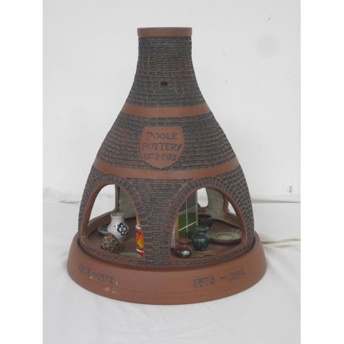 42 - Poole Pottery, Guy Sydenham Kiln Lamp base with many mini examples of Poole Pottery from Early Carte... 