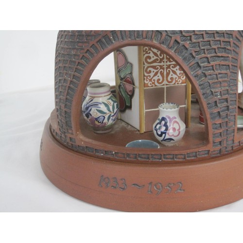 42 - Poole Pottery, Guy Sydenham Kiln Lamp base with many mini examples of Poole Pottery from Early Carte... 