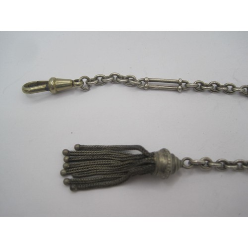 63 - An ornate Silver Albertina Watch Chain with tassel