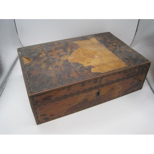 89 - A c.19th century tortoiseshell veneered Work Box with lift out tray, having ornate lids for restorat... 