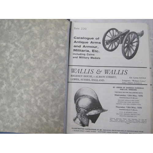 387 - H4858/89  Wallis & Wallis Antique Arms & Armour, Militaria, bound catalogues for Sales 220 to 229, 1... 