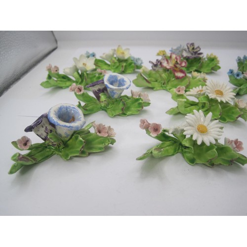 47 - Twelve Capodimonte Floral Table Decorations/Place Markers