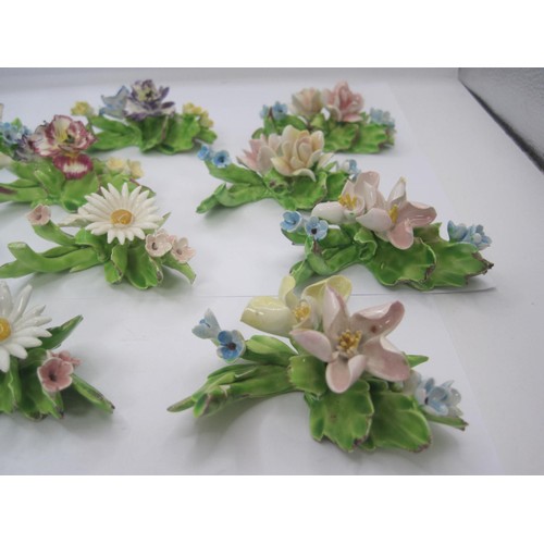 47 - Twelve Capodimonte Floral Table Decorations/Place Markers