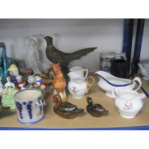 116 - A box of assorted decorated china (several of which are a/f with damage and basic repair), including... 
