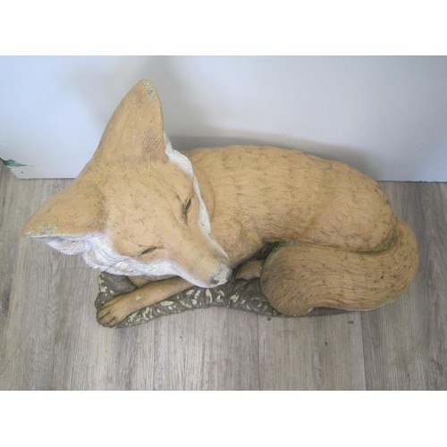 152 - A painted stoneware figure of a naturalistic fox - please note shipping by pallet only as it is very... 