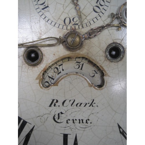 39 - A late 18th/early 19th Century Grandfather Clock with painted dial marked for the maker Richard Clar... 