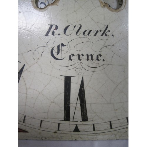 39 - A late 18th/early 19th Century Grandfather Clock with painted dial marked for the maker Richard Clar... 