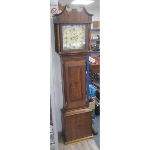 39 - A late 18th/early 19th Century Grandfather Clock with painted dial marked for the maker Richard Clar... 