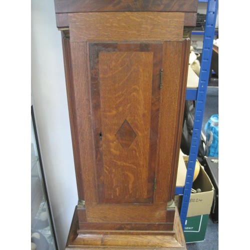 39 - A late 18th/early 19th Century Grandfather Clock with painted dial marked for the maker Richard Clar... 