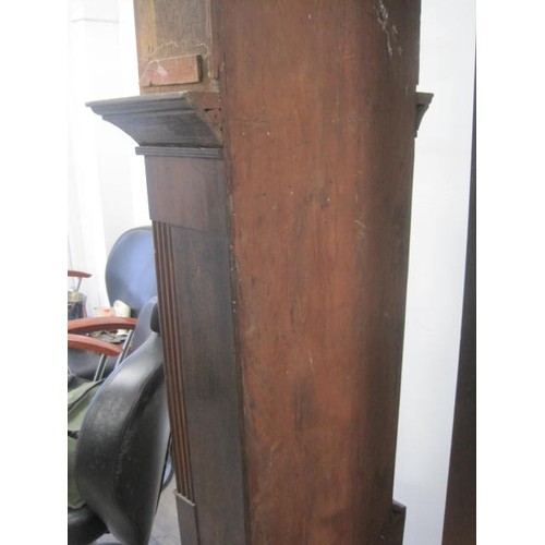 38 - An imposing late 18th or early 19th century grandfather clock with painted dial, complete, was runni... 