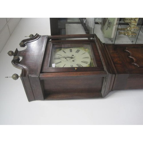 38 - An imposing late 18th or early 19th century grandfather clock with painted dial, complete, was runni... 