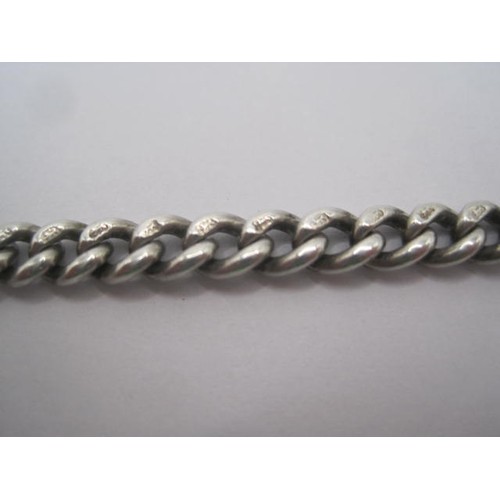 170 - A silver watch chain with T-bar, length about 37cm, approx. 23.9g. standard mark, date letter o, mak... 