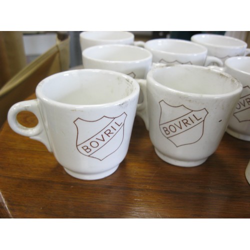 131 - 9 vintage Bovril branded cups and a Arthur Meakin Horlicks branded mug