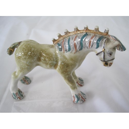 140 - Basil Matthews pottery model of standing horse, signed and titled 37 'Theodora', height 10.5cm, a/f ... 